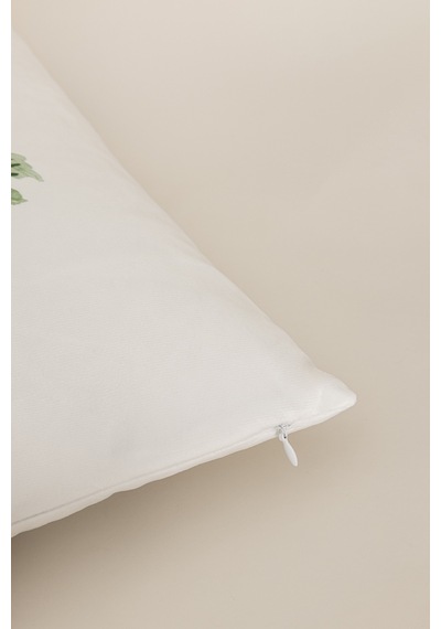 Charm Renkli Geyik Baskılı Beyaz Kırlent 43x43 35257a Beyaz