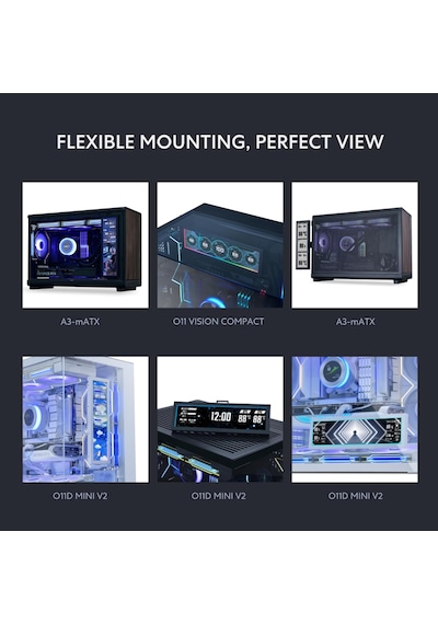 Pc İçin 8,8 İnç Evrensel Ekran - Herhangi Bir Bilgisayar Kurulumu İçin Ayarlanabilir Montaj - Özelleştirilebilir Argb Çerçevesi - Pc Sıcaklık Ekran Paneli - Lcd Ekran Ekranı - Mini Monitör