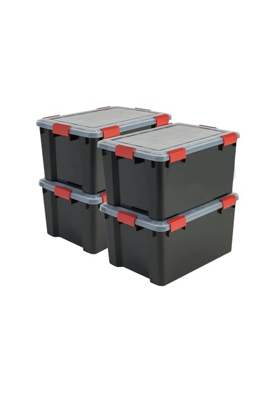 Kutu, Plastik Düzenleyici, 4'lü Set, 50 L, İstiflenebilir, Klipsli Sap, Garaj, Kiler, Tavan Arası - Air Tight Box At- Diğer Kutu, Plastik Düzenleyici, 4'lü Set, 50 L, İstiflenebilir, Klipsli Sap, Garaj, Kiler, Tavan Arası - Air Tight Box At- Diğer
