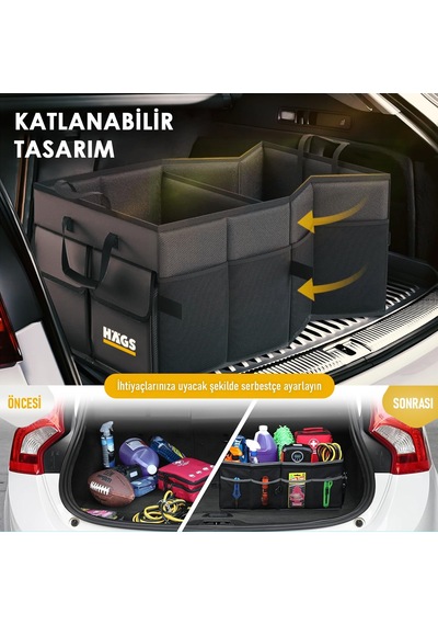 Haegs Araba Bagaj Çantası, Araç İçi Düzenleyici Organizer, Katlan
