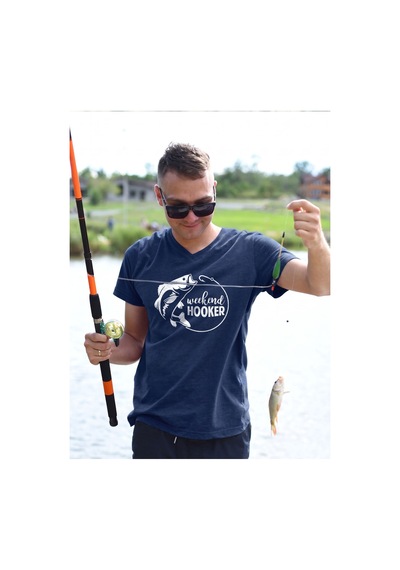 North Whiskers Weekend Hooker Balık Baskılı %100 Pamuklu Lacivert Outdoor Tişört Lacivert - 875690800 Lacivert - 875690800 Lacivert