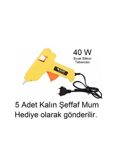 Sıcak Silikon Tabancası Profesyonel + 5 'li Mum 40 W