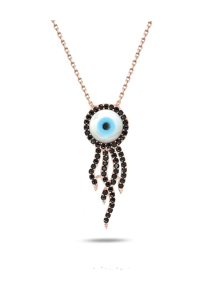 Brezza Lusso Jewelry Gözlü Sedef Taşlı Denizanası Kadın Gümüş Kolye 42 CM