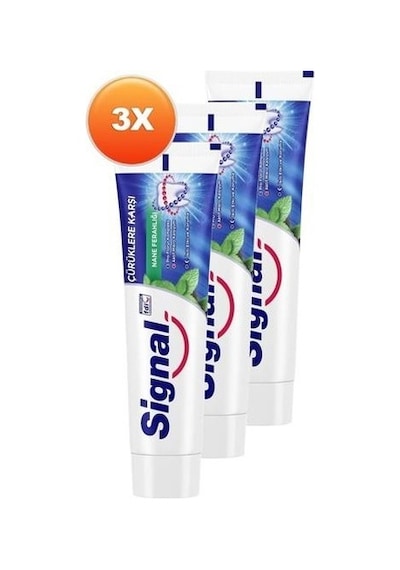 Signal Çürüklere Karşı Nane Ferahlığı Diş Macunu 100 ML x 3