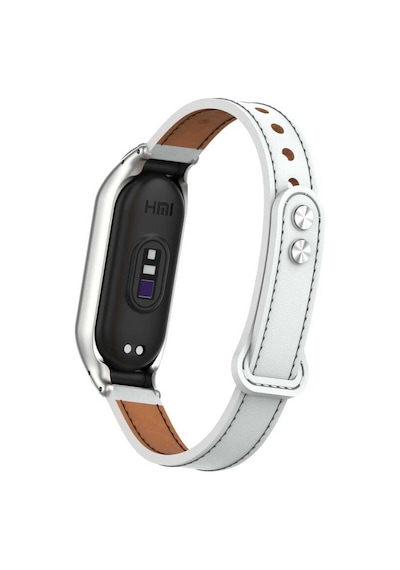 Ekılıf - Xiaomi Mi Band 7 Uyumlu - Kordon Deri Kordon Krd-68 - Siyah