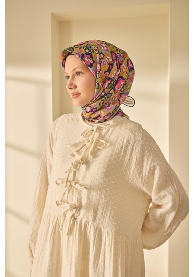 Silk Home Soft Eşarp 73090-23 Koyu Mor, Pembe, Yanık Sarı, Yeşil, Bebe Mavi