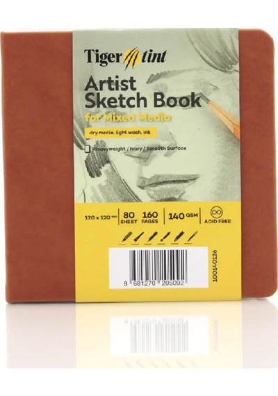 Tigertint Sert Kapak Eskiz Defteri 140 G 12x12 Cm 80 Yaprak Taba 100140129
