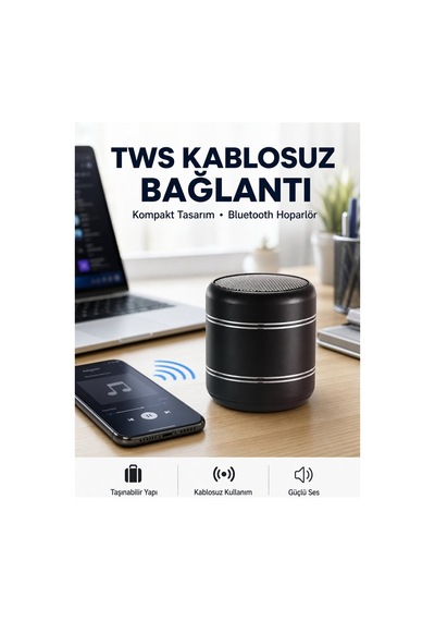 Taşınabilir Silindir Tasarım Bluetooth 5.0 Hoparlör Yüksek Bas Performanslı Ye - Azoono8808-5 Renkli