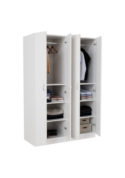 Gümüş Giyinme Dolabı - Çok Amaçlı Dolap - Gardırop 180 Cm-4 Kapaklı Gümüş Giyinme Dolabı - Çok Amaçlı Dolap - Gardırop 180 Cm-4 Kapaklı