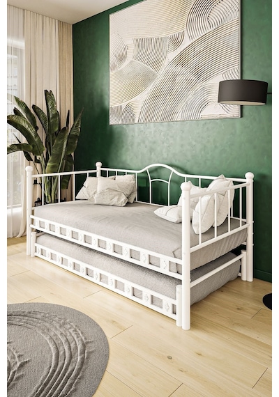 Argimo Kamelya Yavrulu Daybed Sedir Beyaz Karyola 90x190