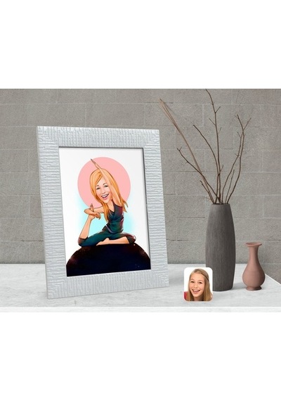 Kişiye Özel Kadın Yoga Karikatürlü Dekoratif Çerçeve-2