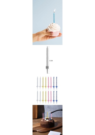 3b Trend Doğum Günü Mumları 24 Adet Renkli Spiral Birthday Candles Çok Renkli