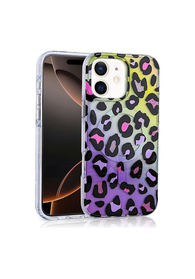 Nihcase Apple Uyumlu iPhone 11 Kılıf Magsafe Özellikli Jago Leopar Tasarım Desenli Kapak