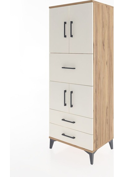 Hyperion Dolap 3 Raflı 3 Çekmeceli 4 Kapaklı 60x44x163 Çam-ay... Çam