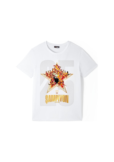 Gsstore Galatasaray Şampiyonluk Kolaj T-shirt E251353 Beyaz
