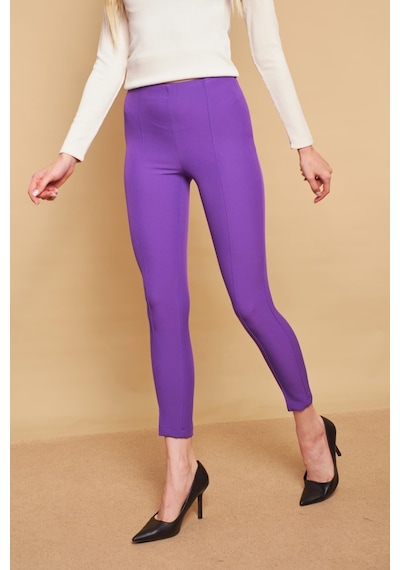 JUMENT Power Strech Likralı Dar Kesim Yüksek Bel Beli Lastikli Bilek Boy Kumaş Pantolon -eflatun JUMENT Power Strech Likralı Dar Kesim Yüksek Bel Beli Lastikli Bilek Boy Kumaş Pantolon -eflatun