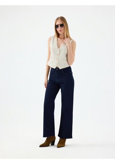 Slim Fit Kadın Yelek Denim