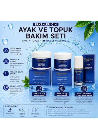 Erkekler İçin Ayak Ve Topuk Bakım Seti Ayak, Topuk Ve Tırnak Çevresi İçin Yoğun Bakım Seti