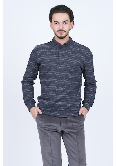 Raymons Erkek Desenli Polo Yaka Triko Sweat 6782273 Lacivert