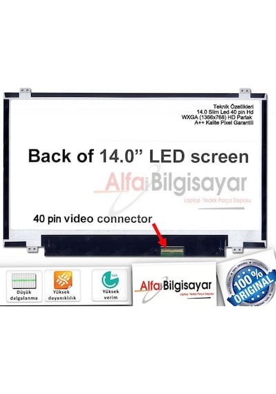 Alfabilgisayar M140Nwr1 Ekran Lcd Panel  14.0" Slim Led 40 Pin Ekr