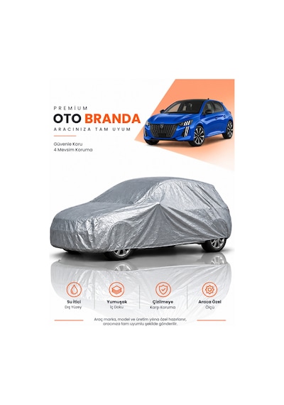 Peugeot 208 2 Makyajlı 2023-2026 Hatchback Uyumlu Araba Brandası Oto Branda Araba Örtüsü