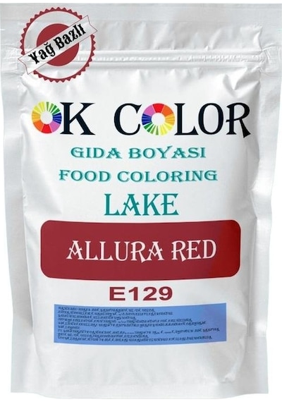 Ok Color Lake Allura Red E129 Bayrak Kırmızısı Yağ Bazlı Toz Gıda Boyası 1 KG
