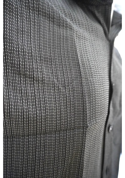 Elitpark Midnight Texture Desenli Pamuklu Cepli Erkek Gömlek Siyah