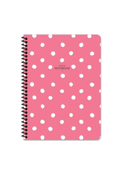 16.5x22.5 Kareli Defter Puantiye - Pembe Çok Renkli