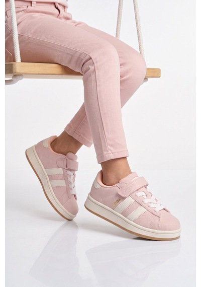 Cool Pudra Cırt Bantlı Kız Çocuk Yürüyüş Ve Spor Ayakkabı Sneaker Coop F