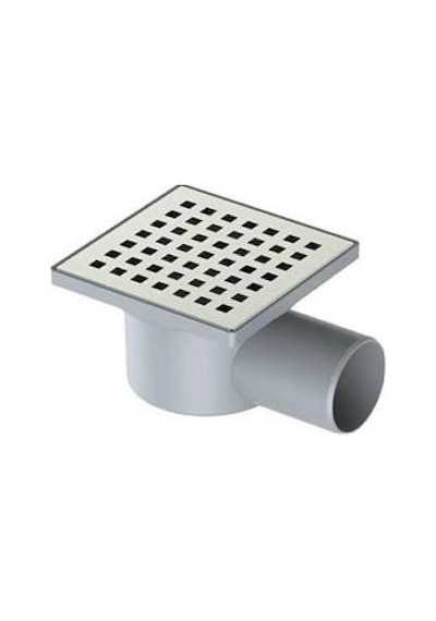 Metal Yer Süzgeci 10x10/50 Yandan Çıkışlı Gri