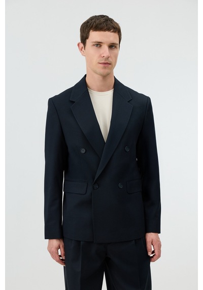 Antioch Relaxed Kruvaze Erkek Blazer Ceket Lacivert