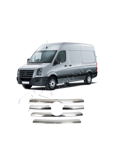 Volkswagen Crafter Uyumlu 2006-2012 Krom Ön Panjur 5 Parça Paslanmaz Çelik