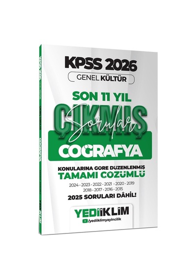 2026 Kpss Genel Kültür Coğrafya Konularına Göre Tamamı Çözümlü Son 11 Yıl Çıkmış Sorular