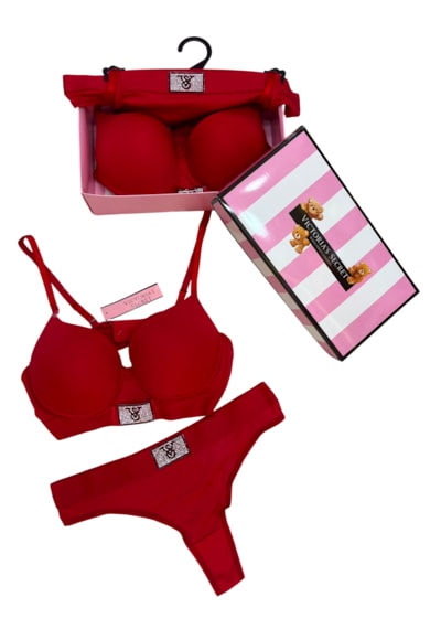 Victoria's Secret Victoria"s Secret Push Up Set Alt Üst Dolgulu Sütyen Ve Külot Takım 2"li Set Kırmızı