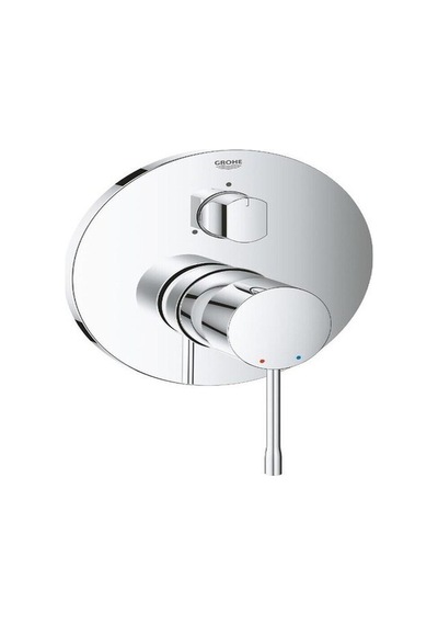 Grohe Essence 24169001 3 Yollu Yön Değiştiricili Tek Kollu Banyo Bataryası Gümüş Siyah