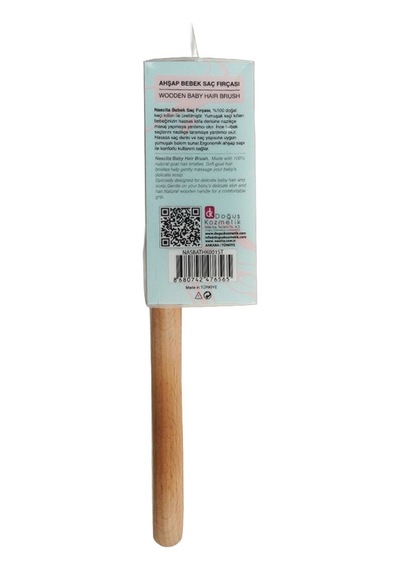 Nascita Doğal Keçi Kılı Ahşap Bebek Saç Fırçası 18,5 5 Cm Nasbathk0015t