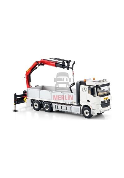 1/50 Mercedes-benz Actros Mp5 2.300mm Classıc Space Rıged Flatbed Truck 6x2 Tag Axle Wıth Palfınger Pk 19.001 Sld 5 Vinçler