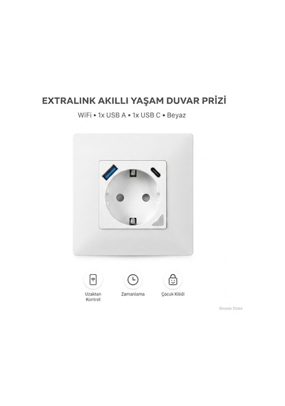 Smart Life Pro Wifi Akıllı Duvar Prizi 230v Usb-a Usb-c Tuya Beyaz
