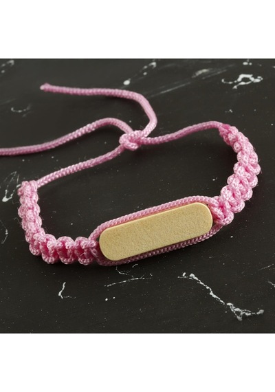 Depomıx Ahşap Makrome Örgülü Bileklik-pembe Çok Renkli