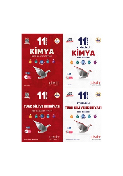 Limit 2027 11. Sınıf Kimya + Türk Dili Ve Edebiyatı Konu Anlatım Föyleri + Soru Bankası Seti 4 Kitap Maarif Model