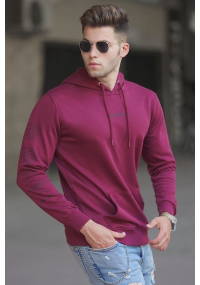 Madmext Madmext Bordo Baskılı Sweatshirt 5304-bordo Bordo
