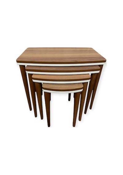 Ant Home Sahra 4 Lü Ceviz Zigon Sehpa Seti Lake Boyalı Modern Yan Sehpa