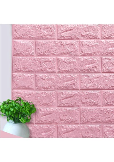 Kendinden Yapışkanlı Salon Ofis Pembe Duvar Kağıdı Paneli Nw03