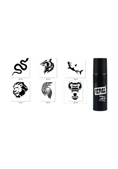 Airbrush Tattoo Yılan Katal Spray Tattoo Geçici Siyah Sprey Dövme Seti Siyah