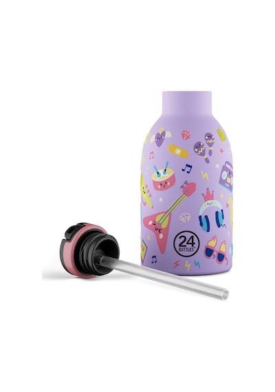 Clima Bottle Music Friends Pipetli Paslanmaz Çelik Termos 330 Ml Mor