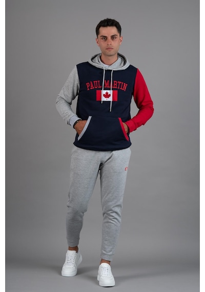 Paul Martin 3 İplik Kapşonlu Cepli Sweatshirt Lacivert
