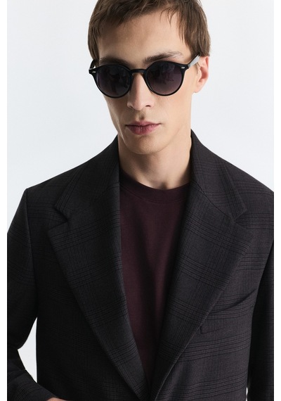 Antioch Ekose Relax Fit Blazer Ceket Bordo