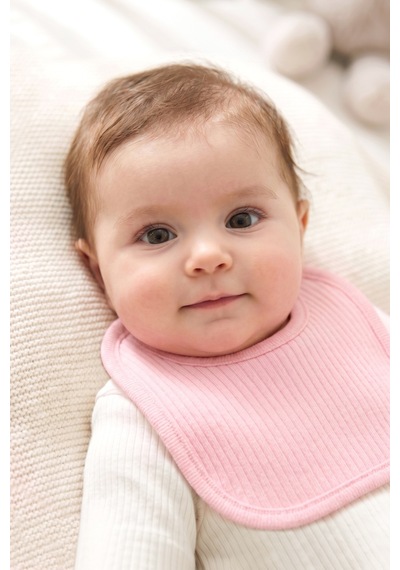 Just Inner Kız Bebek 2'li %100 Pamuk Önlük Düz Renk Dokulu Çıtçıtlı Çift Katlı Cilt Dostu 682301 Pembe