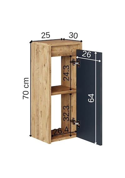 Roomart Suntalam 70 X 25 Cm Banyo Boy Dolabı Atlantik Ç.-antrasit Atlantik Çam - Antrasit Roomart Suntalam 70 X 25 Cm Banyo Boy Dolabı Atlantik Ç.-antrasit Atlantik Çam - Antrasit