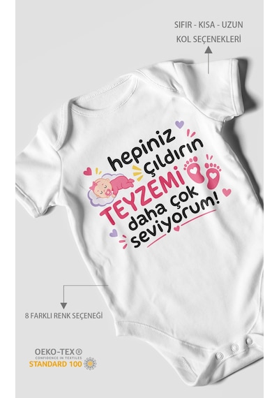 Morivokids Teyzeye Özel Kısa Kollu Bebek Body %100 Pamuk Zbn195-kk Beyaz